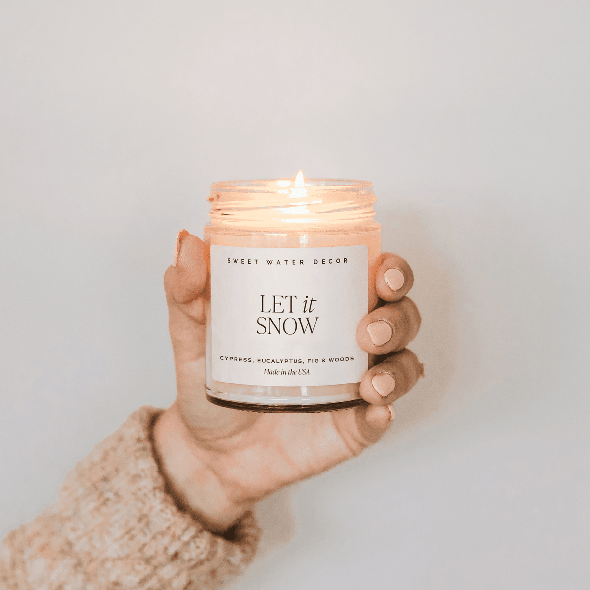 Let It Snow Soy Candle -  Clear 9 oz Jar