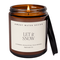 Let It Snow Soy Candle -  9 oz Amber Jar