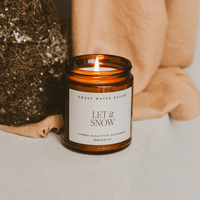 Let It Snow Soy Candle -  9 oz Amber Jar