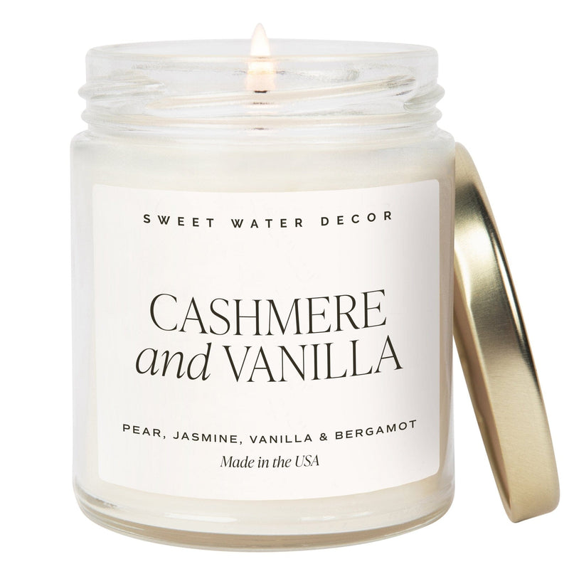 Cashmere and Vanilla Soy Candle - Clear Jar - 9 oz