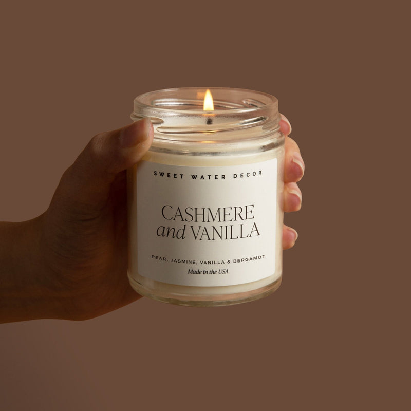 Cashmere and Vanilla Soy Candle - Clear Jar - 9 oz