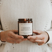 Cashmere and Vanilla Soy Candle - Amber Jar - 9 oz