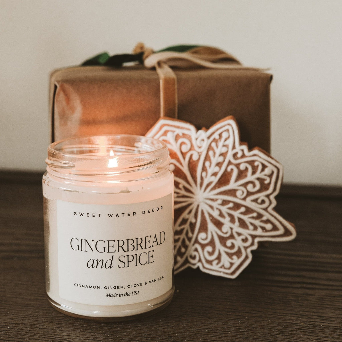 Gingerbread and Spice Soy Candle - Clear Jar - 9 oz