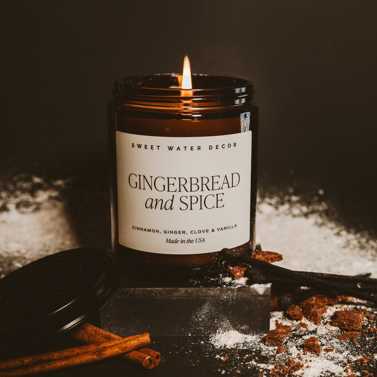 Gingerbread and Spice Soy Candle - Amber Jar - 9 oz