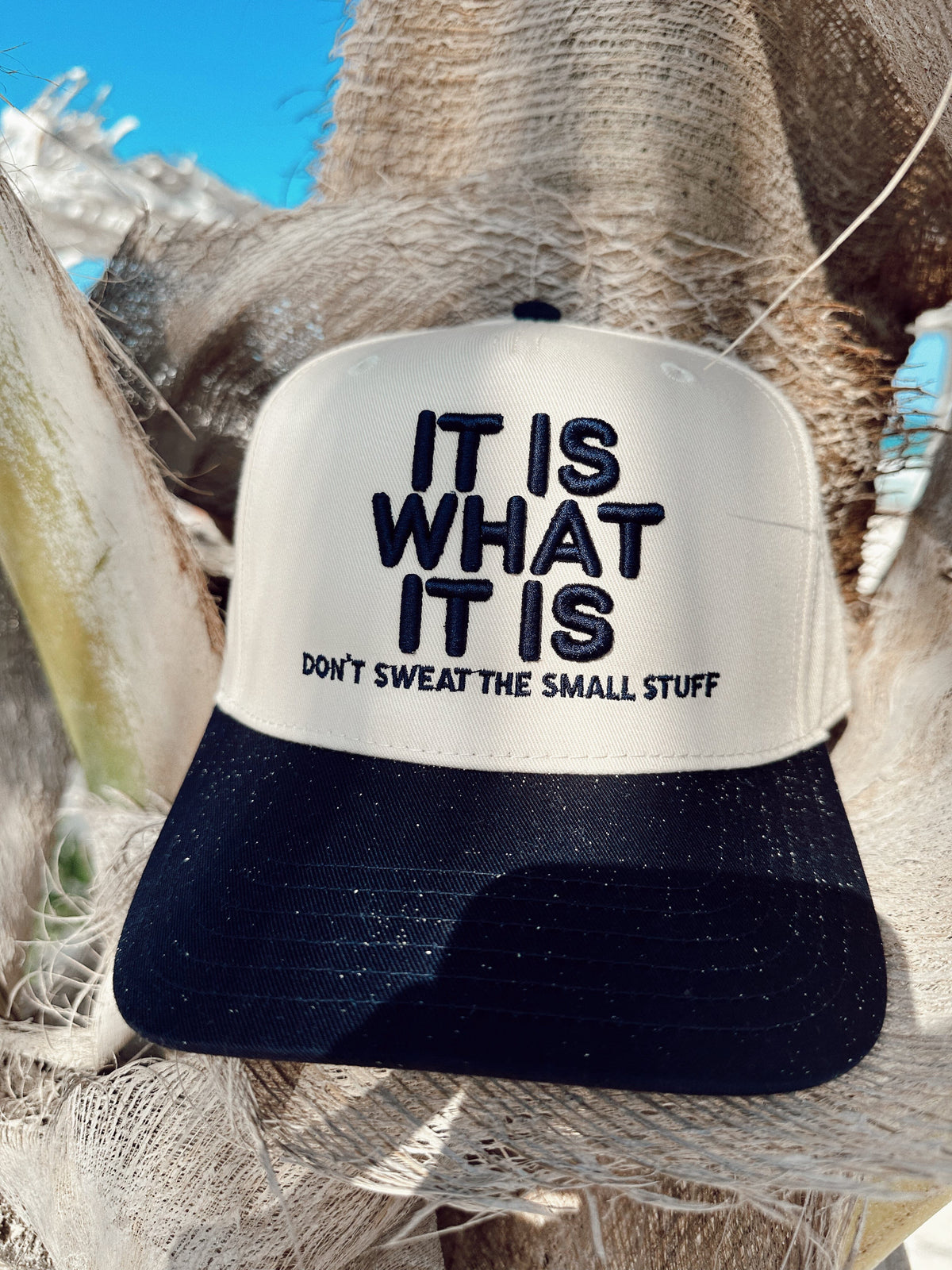 It Is What It Is - Navy Vintage Trucker Hat