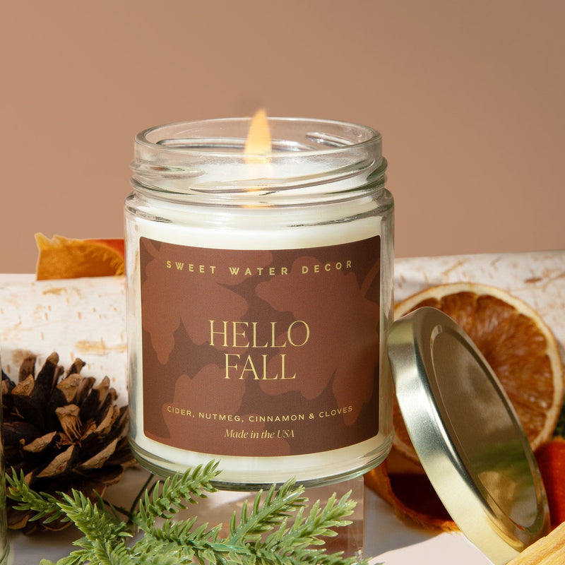 Hello Fall Soy Candle | 9oz. Clear Jar