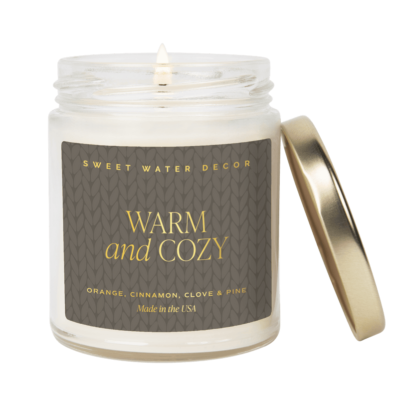 Warm and Cozy Soy Candle - Clear Jar - 9 oz