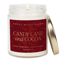 Candy Cane and Cocoa Soy Candle - Clear Jar - 9 oz