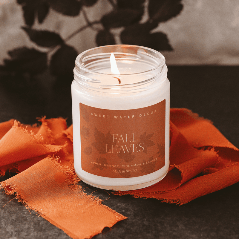 Fall Leaves Soy Candle | 9oz. Clear Jar