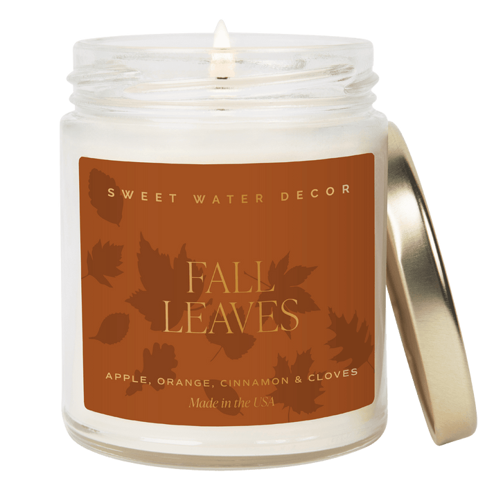 Fall Leaves Soy Candle | 9oz. Clear Jar