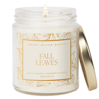 Fall Leaves Soy Candle - Patterned 9 oz - Clear Jar