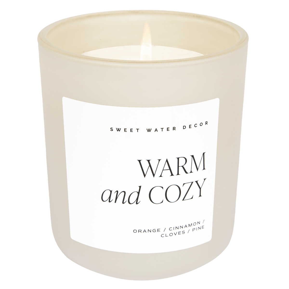 Warm and Cozy Soy Candle - Tan Matte Jar - 15 oz