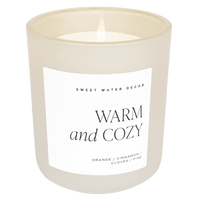 Warm and Cozy Soy Candle - Tan Matte Jar - 15 oz