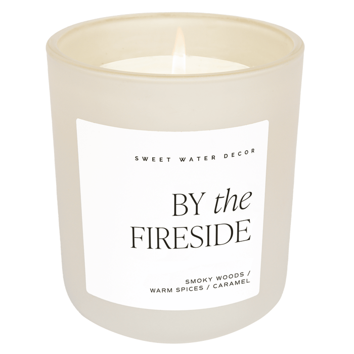 By The Fireside Soy Candle - Tan Matte Jar - 15 oz