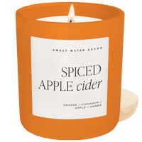 Spiced Apple Cider Soy Candle - Orange Matte Jar - 15 oz