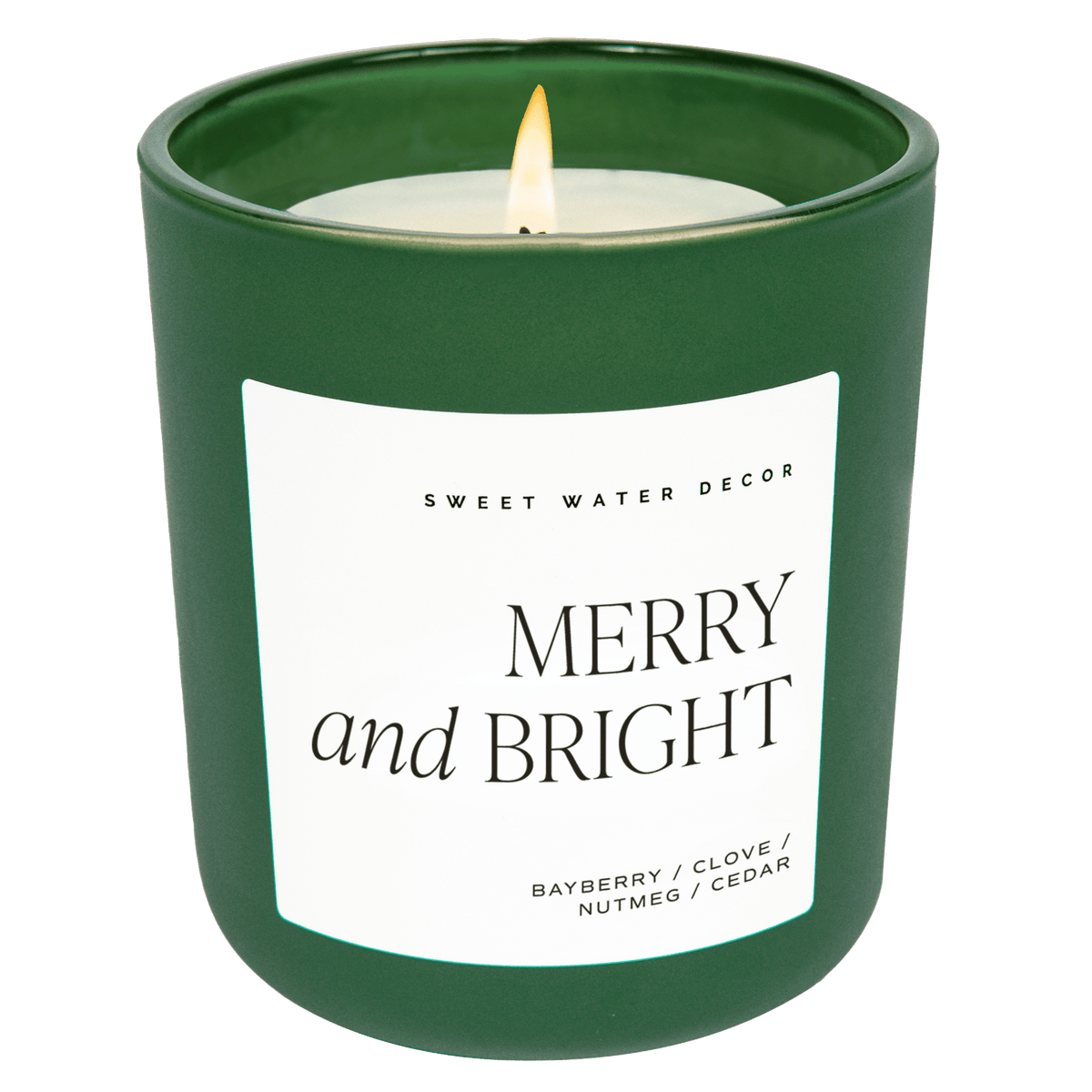 Merry and Bright Soy Candle - Green Matte Jar - 15 oz