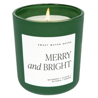 Merry and Bright Soy Candle - Green Matte Jar - 15 oz