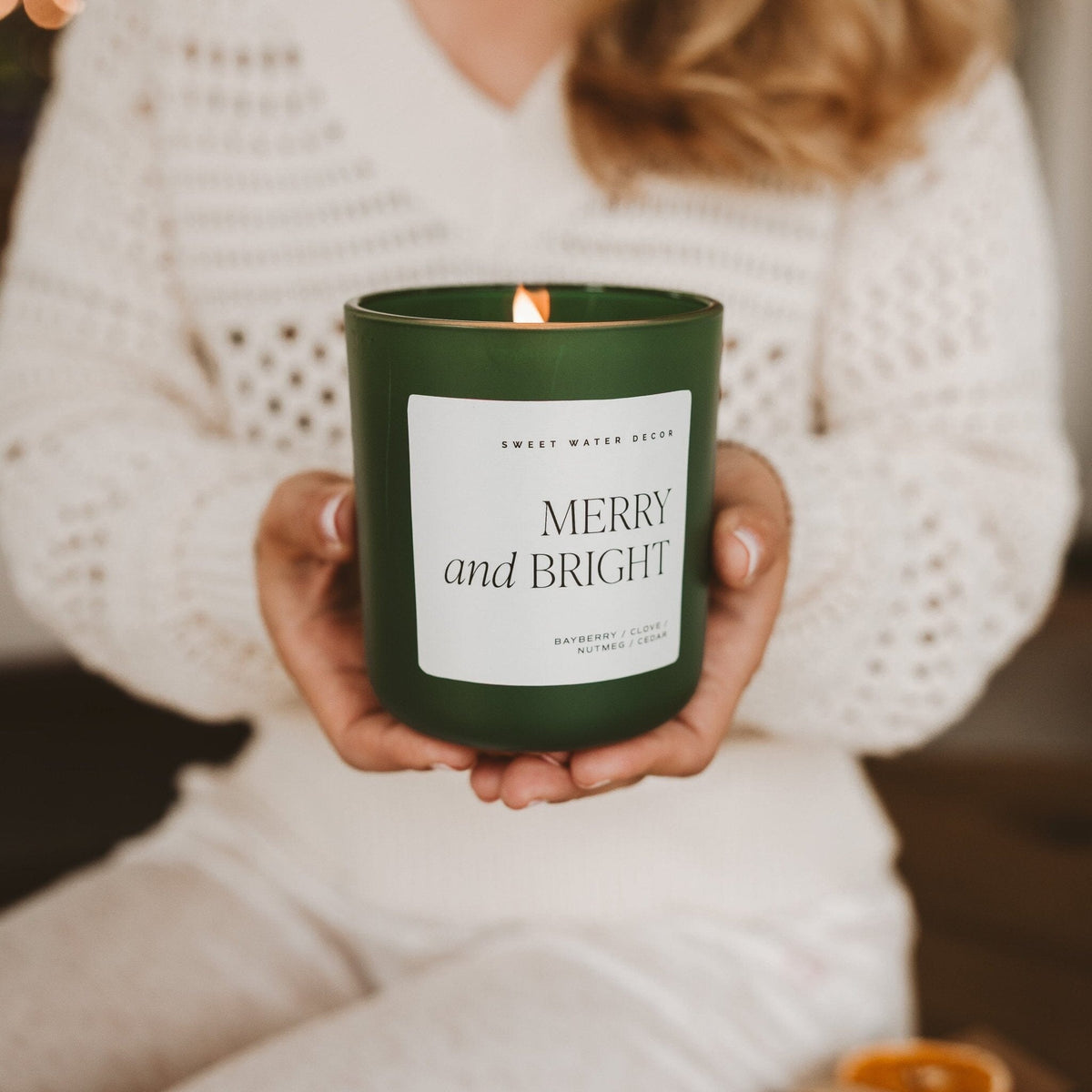 Merry and Bright Soy Candle - Green Matte Jar - 15 oz