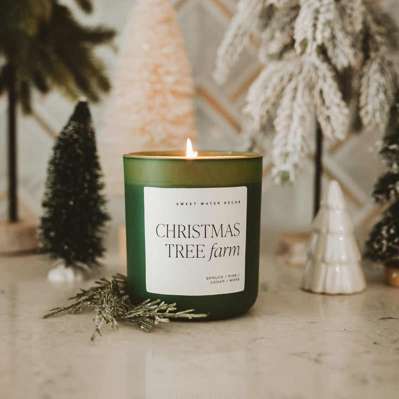 Christmas Tree Farm Soy Candle - Green Matte Jar - 15 oz