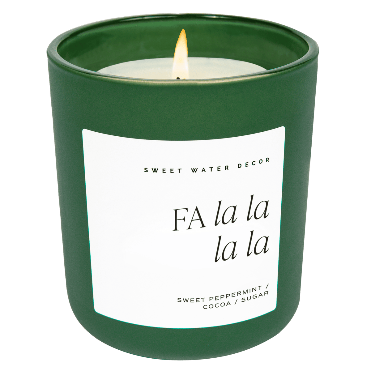 Fa La La La La Soy Candle - Green Matte Jar - 15 oz