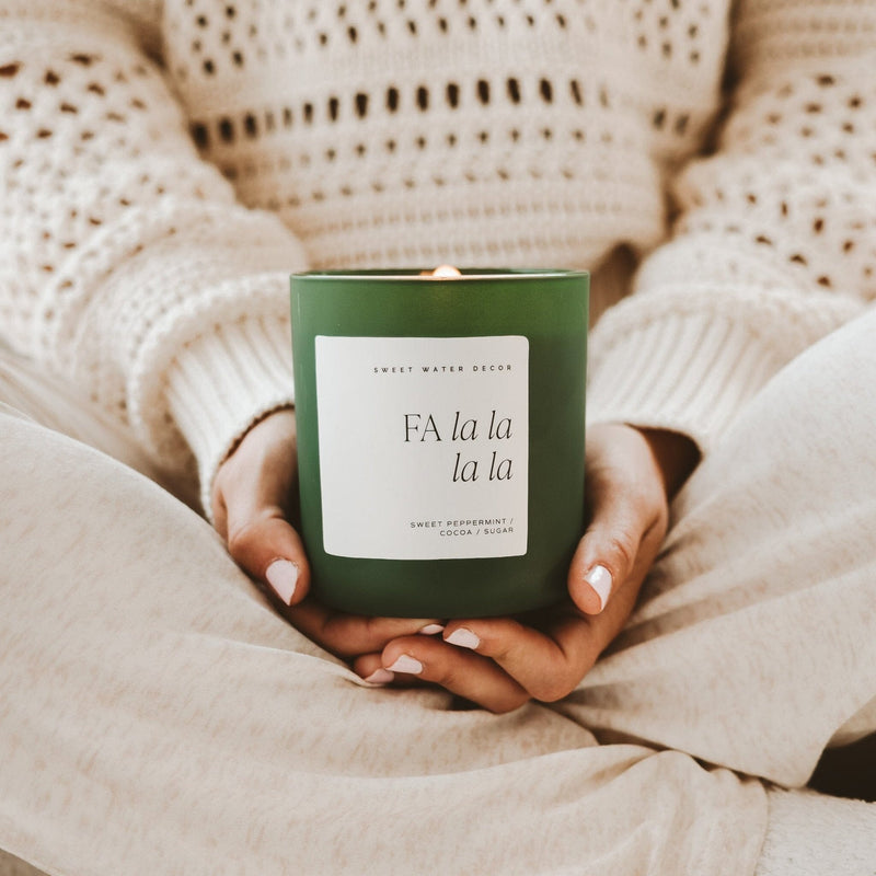 Fa La La La La Soy Candle - Green Matte Jar - 15 oz