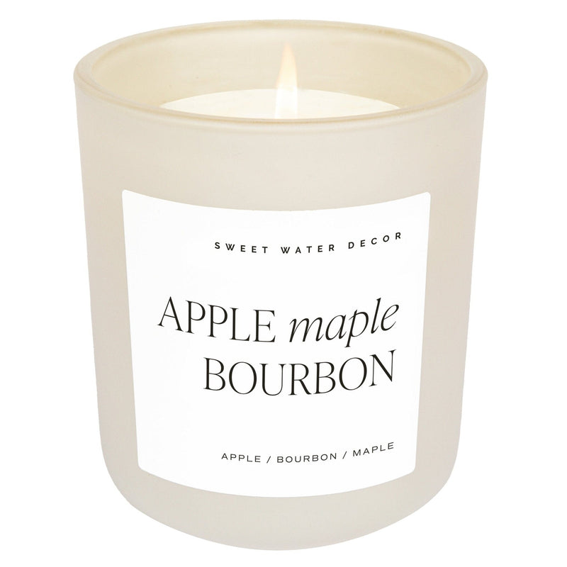 Apple Maple Bourbon Soy Candle - Tan Matte Jar - 15 oz (Sunday Brunch)