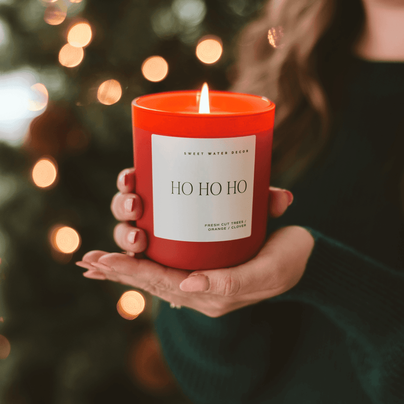 Ho Ho Ho Soy Candle - Red Matte Jar - 15 oz (Christmas)