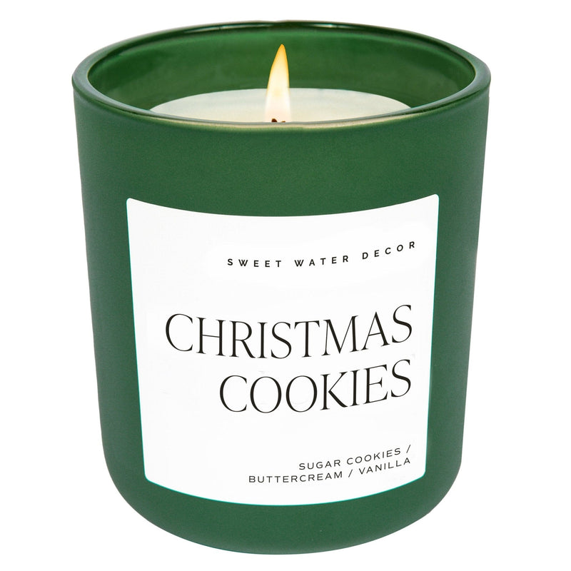 Christmas Cookies Soy Candle - Green Matte Jar - 15 oz (Sugar Cookies)