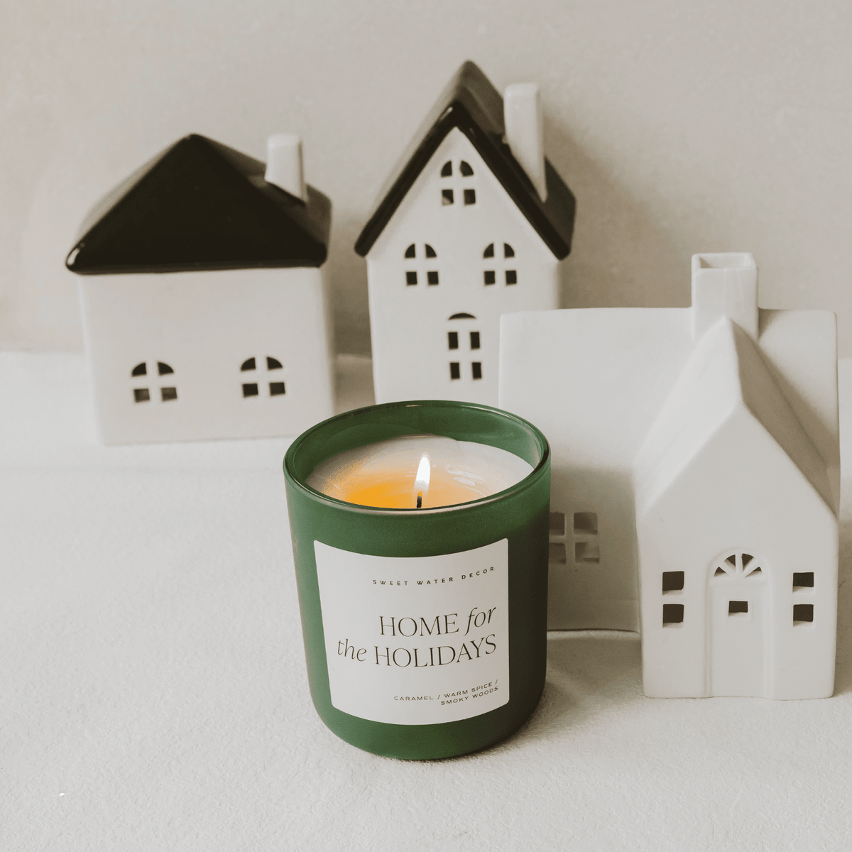 Home for the Holidays Soy Candle - Green Matte Jar - 15 oz (Flannel)