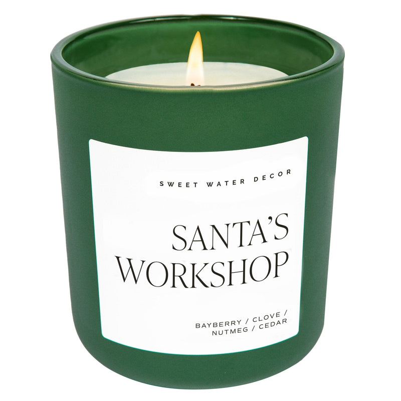 Santa's Workshop Soy Candle - Green Matte Jar - 15 oz (Merry and Bright)