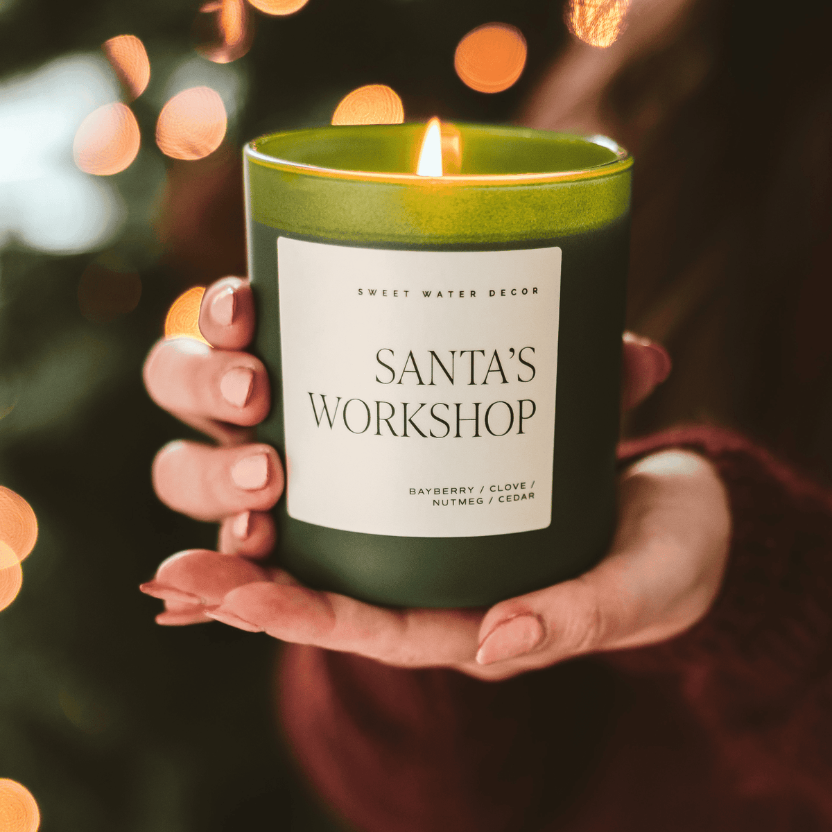 Santa's Workshop Soy Candle - Green Matte Jar - 15 oz (Merry and Bright)