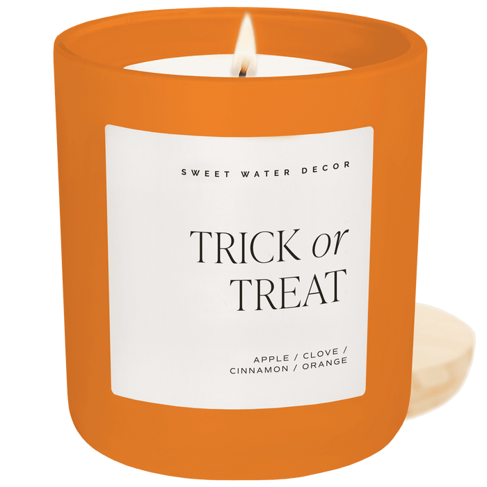 Trick or Treat Soy Candle - Orange Matte Jar - 15 oz