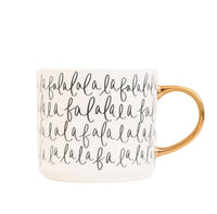 Fa La La La 17oz. Gold Handle Coffee Mug