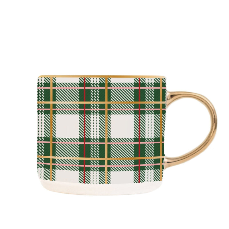 Green Plaid 17oz. Coffee Mug