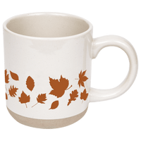 Orange Leaves 14oz. Cream Stoneware Coffee Mug