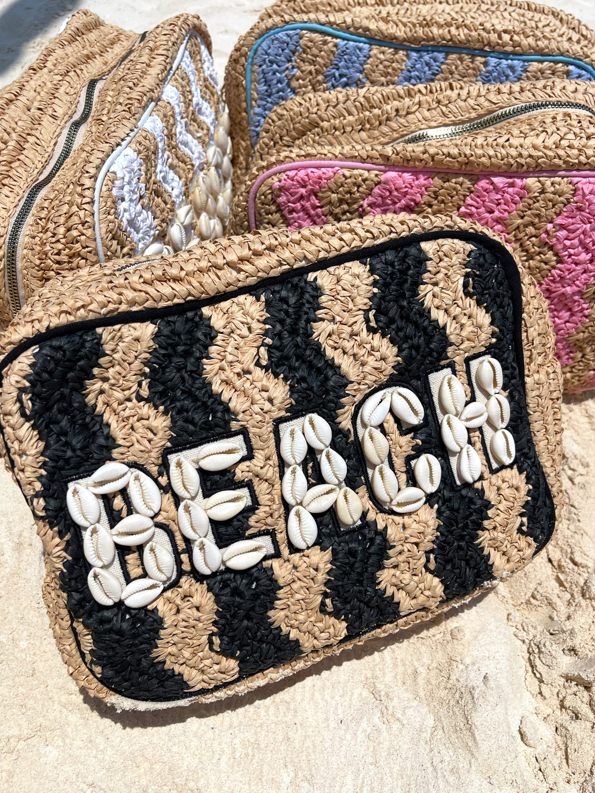 Beach XL Makeup Bag with Puka Shells