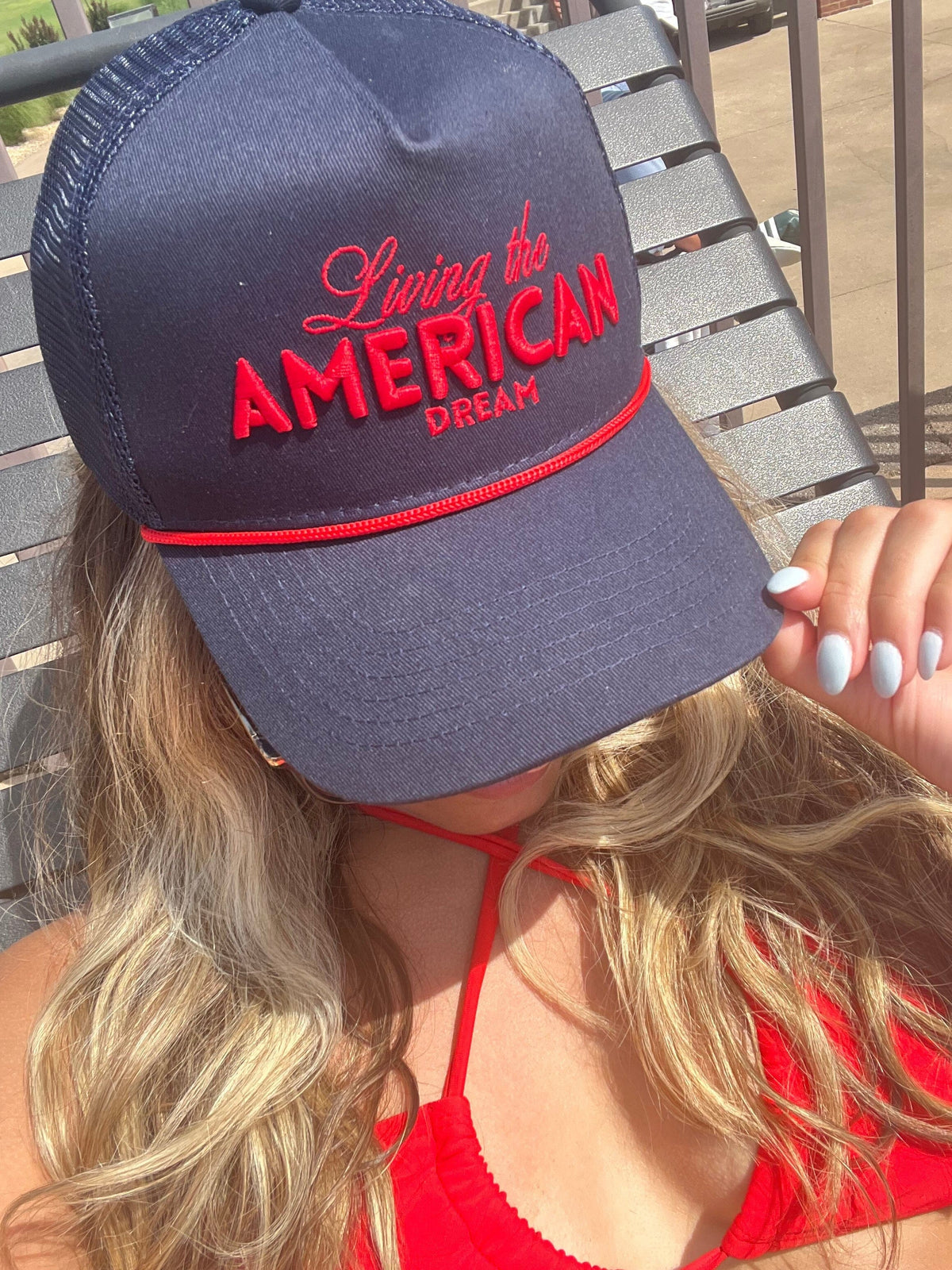 Living The American Dream - Navy Trucker Hat