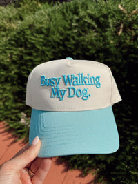 Busy Walking My Dog. Vintage Trucker Hat