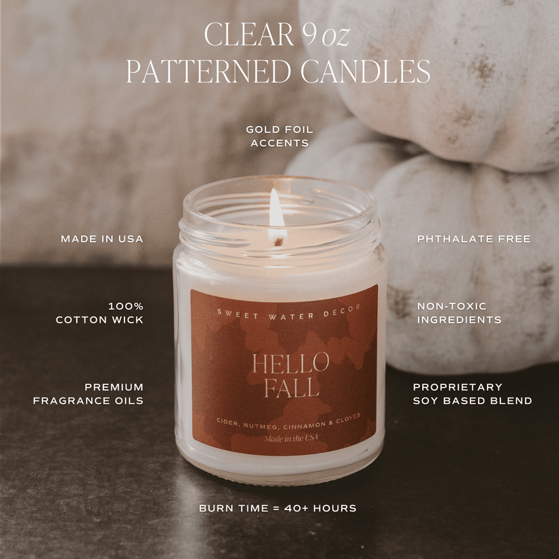 Fall Leaves Soy Candle | 9oz. Clear Jar