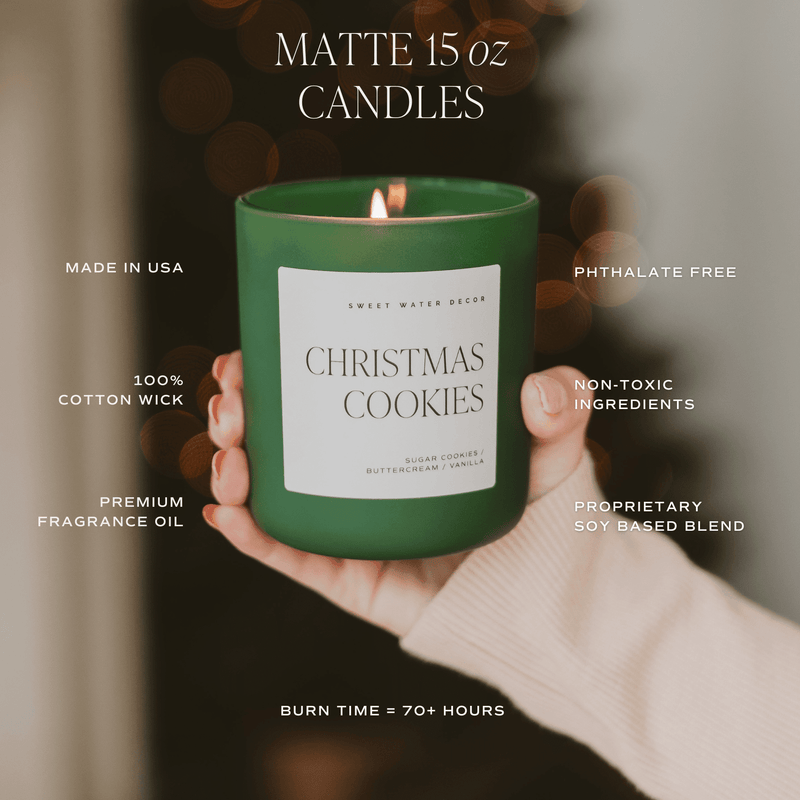 Home for the Holidays Soy Candle - Green Matte Jar - 15 oz (Flannel)