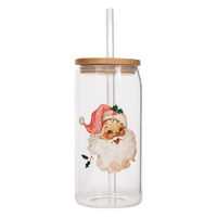 Vintage Santa Can Glass - 17 oz