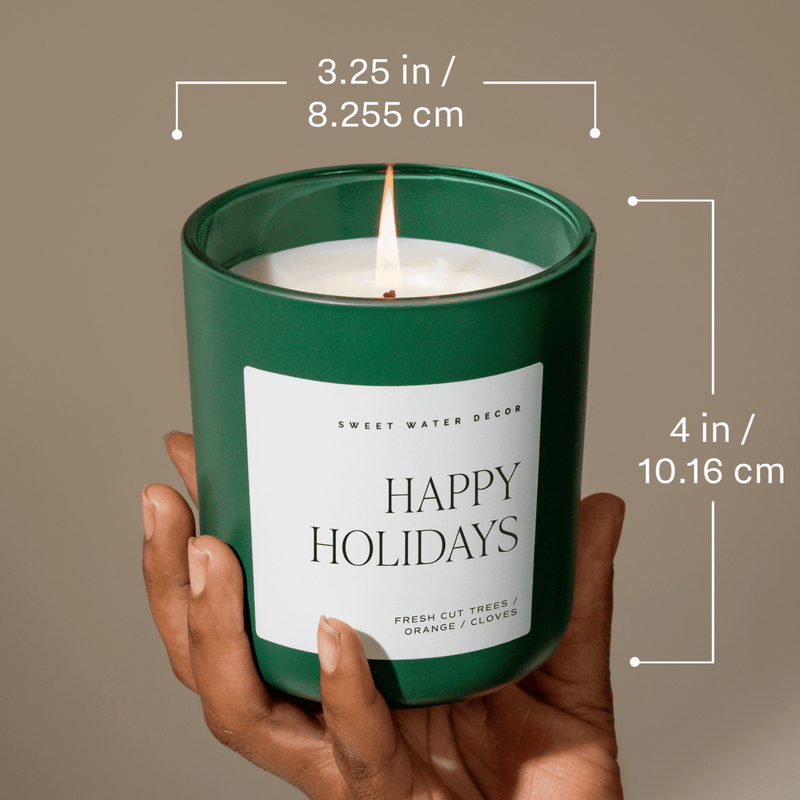 Merry and Bright Soy Candle - Green Matte Jar - 15 oz