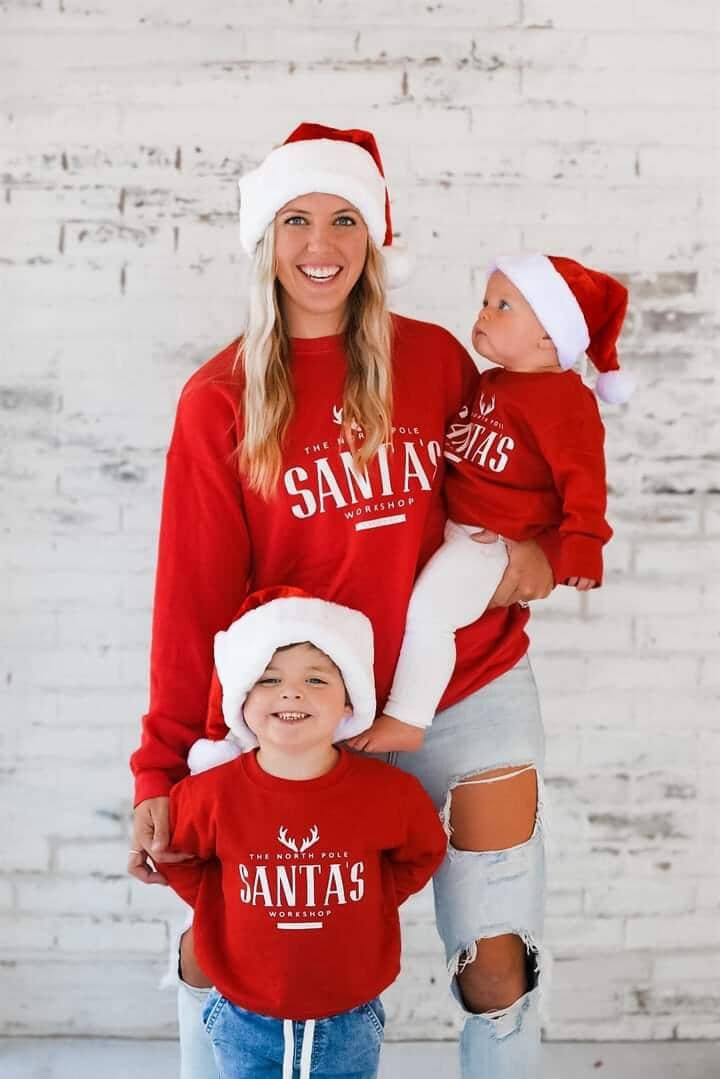 Popular Happy Jolly Soul | Set of 2 RED W/ WHITE SWEATERS | Christmas Mommy and Me Shirts | Matching Shirts | Christmas Shirts