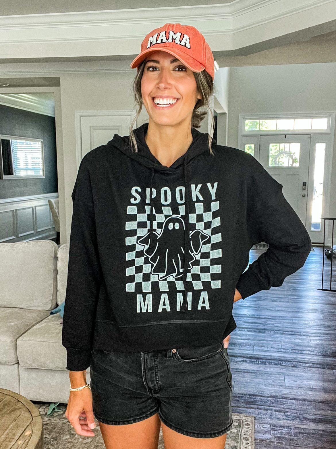 Spooky Mama French Terry High Low Hoodie