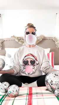 Bubble Gum Santa Pullover