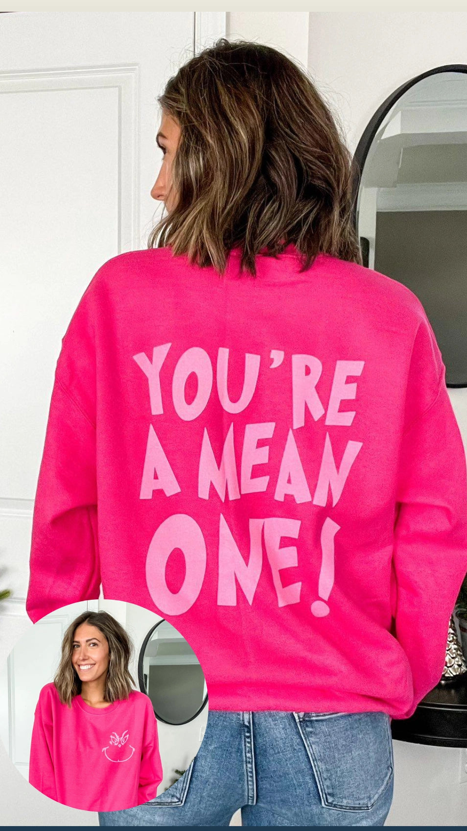 Pink You're A Mean One Pullover