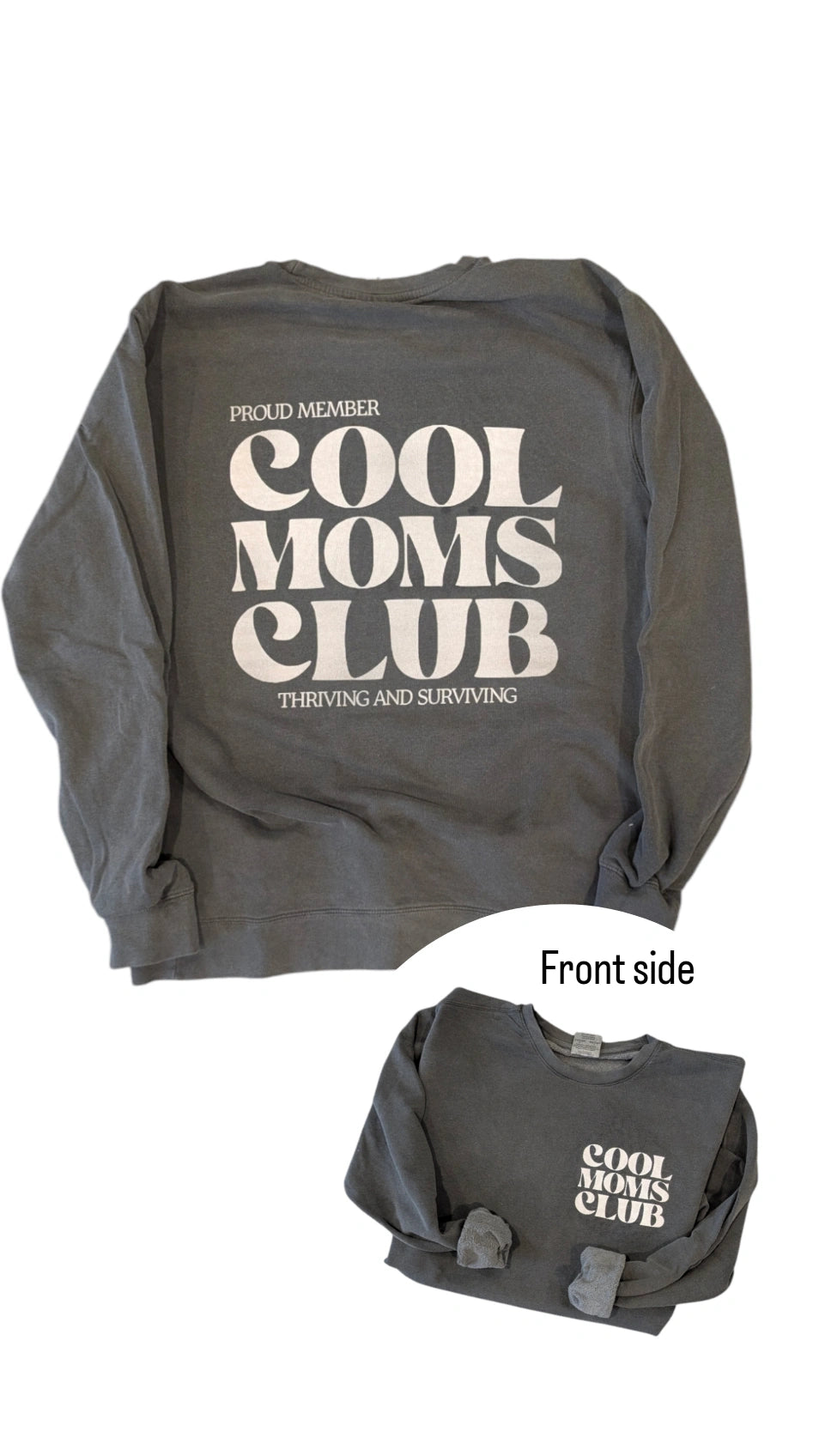 Beige and Grey Proud Member Cool Moms Club Crew