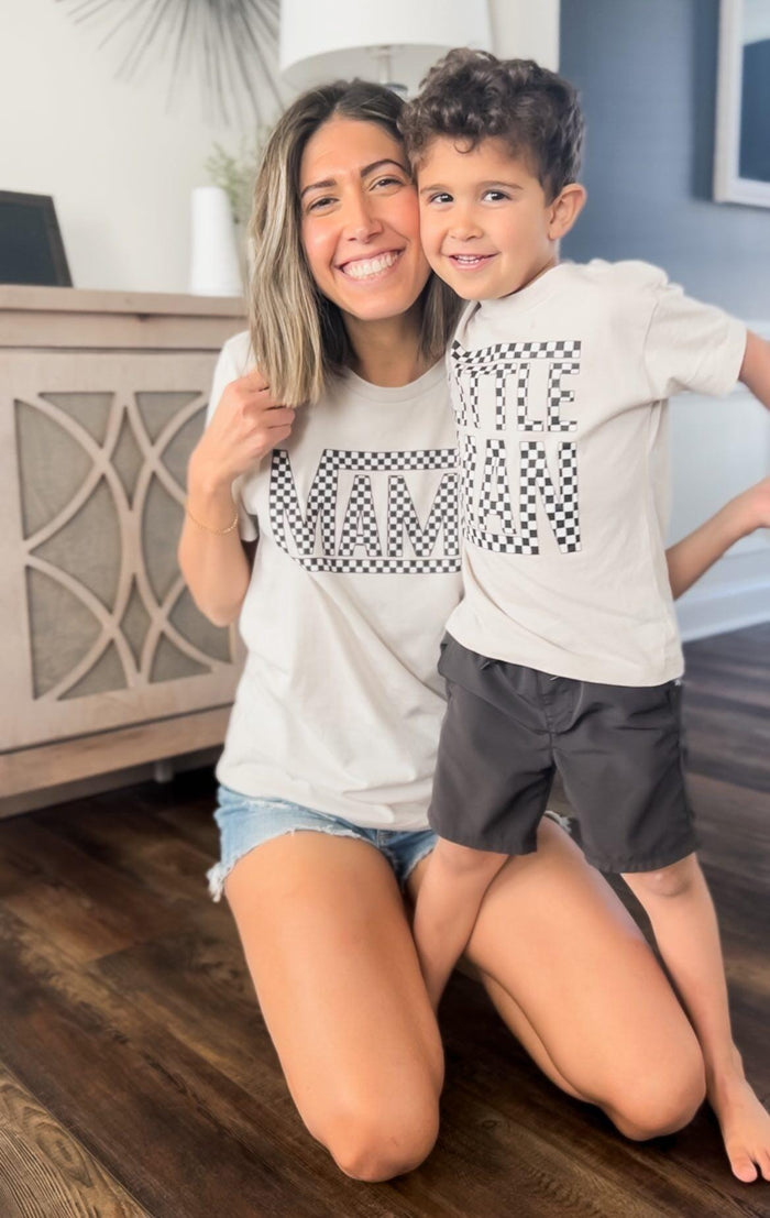 Checkered Mama and Little Man Set