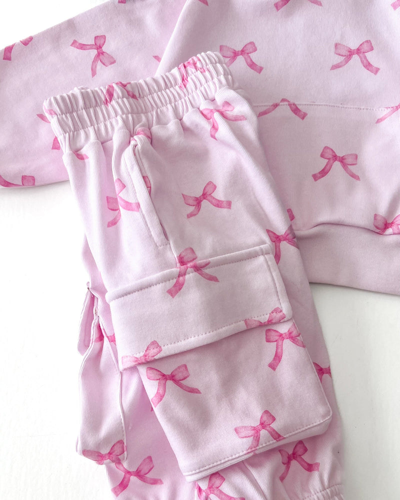 Cargo Jogger Set | Pink Bows