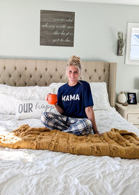 Navy Mama Pajama Set